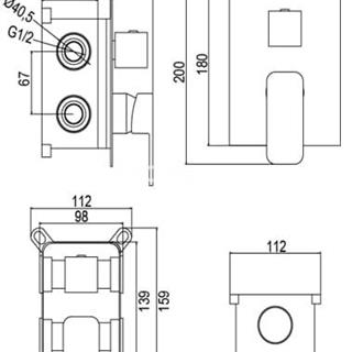 KIT DUCHA PARA EMPOTRAR EN PARED BLACK 1 C CON MONOMANDO EN NEGRO - Imagen 2